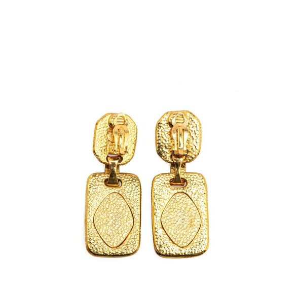 CHANEL Authentic Vintage Gold Logo Earrings - Picture 2 of 3